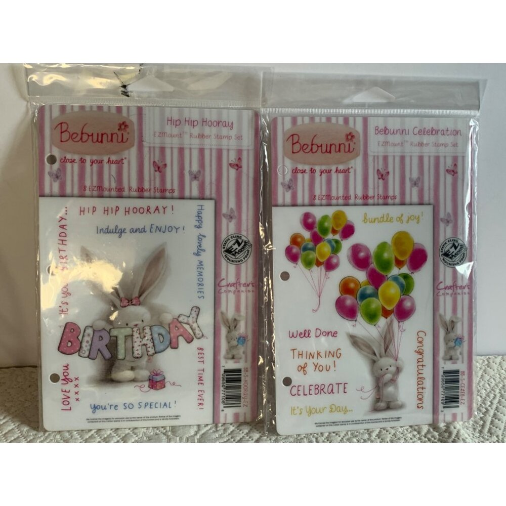Crafter's Companion Bebunni Hip Hip Hooray & Bebunni Celebration rubber stamp se